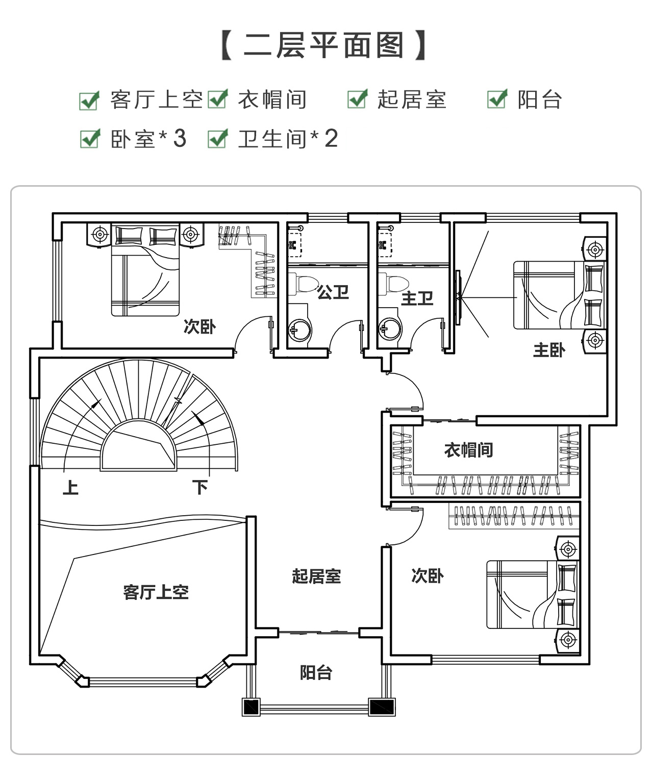 農(nóng)村帶堂屋的二層別墅設計圖
