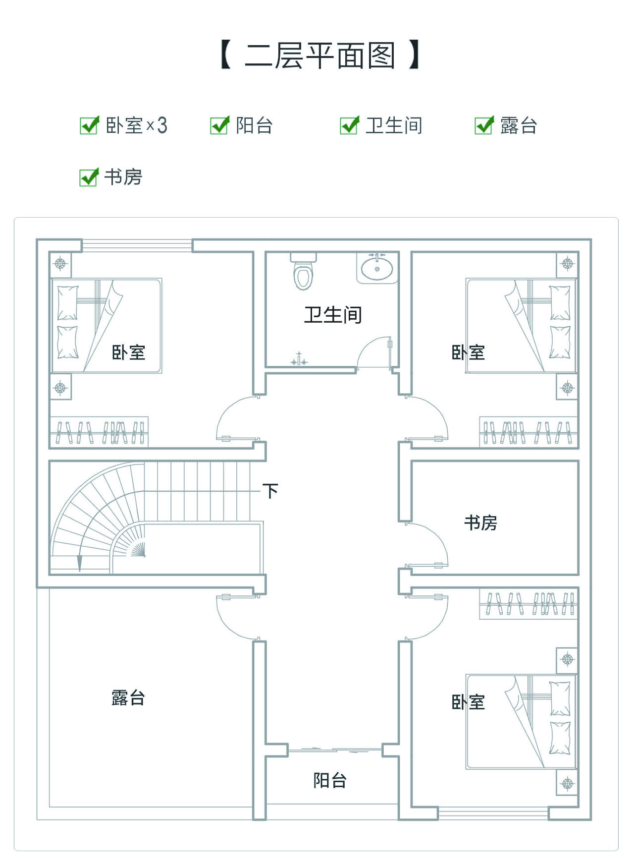 農(nóng)村兩層別墅設(shè)計圖 